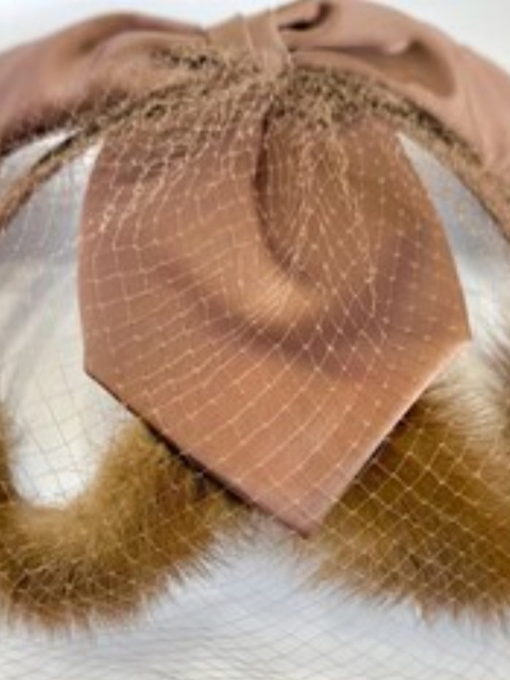 Classic Brown Bow Veil Hair Piece